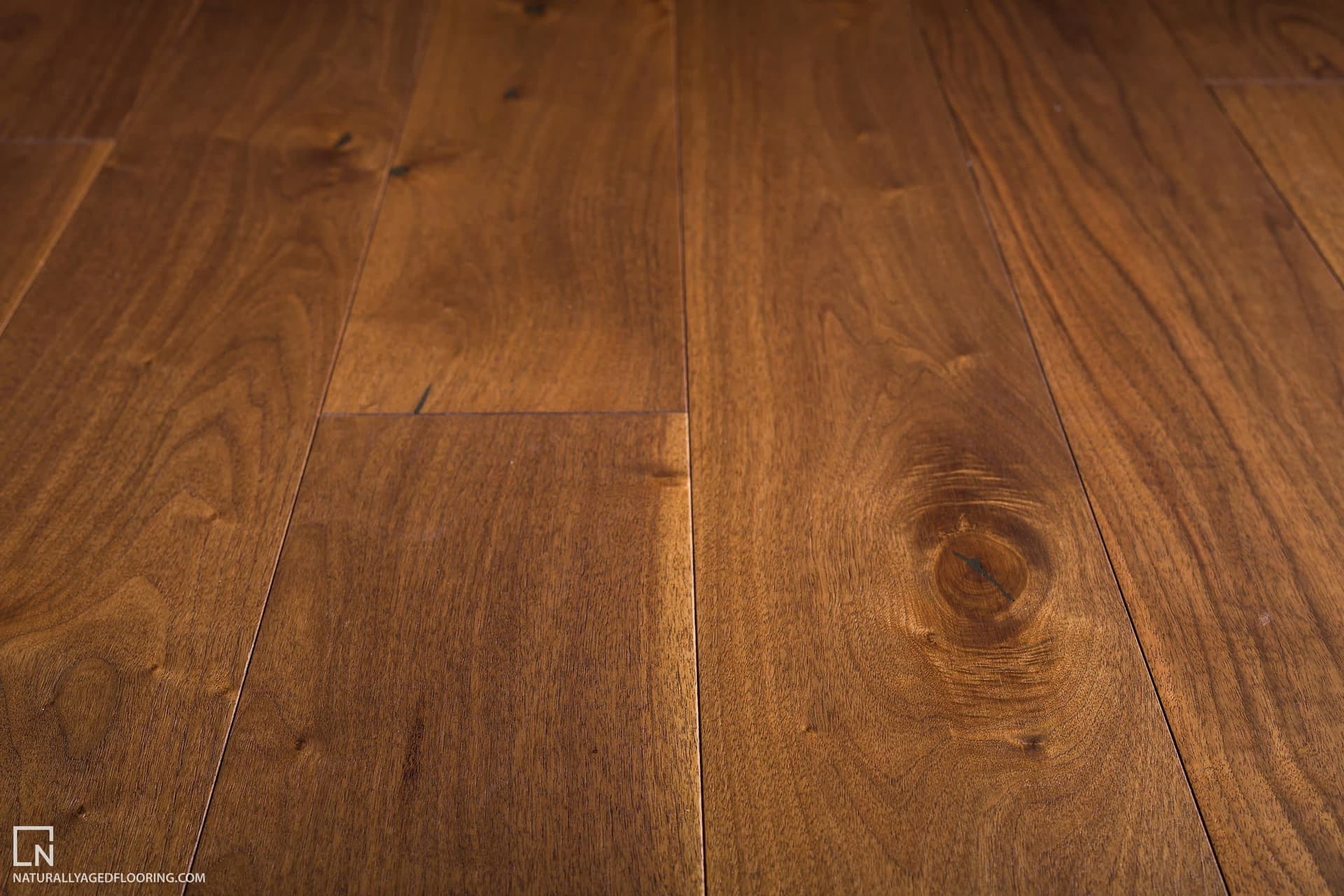 Walnut Solid Hardwood Flooring Planks, 9/16" thick x 7-1/2" wide, Naturally Aged Flooring Medallion Collection