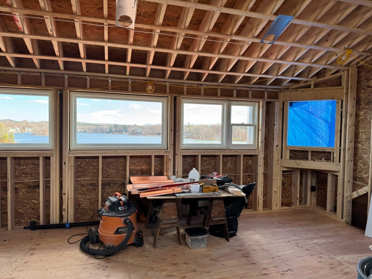 3 factory assembled A Series Double-Hung windows, pine with white finish, ENERGY STAR certified
