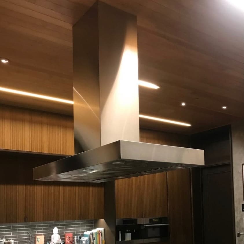 Modern Aire PMI-16 Custom 72" Range Hood in brushed stainless steel