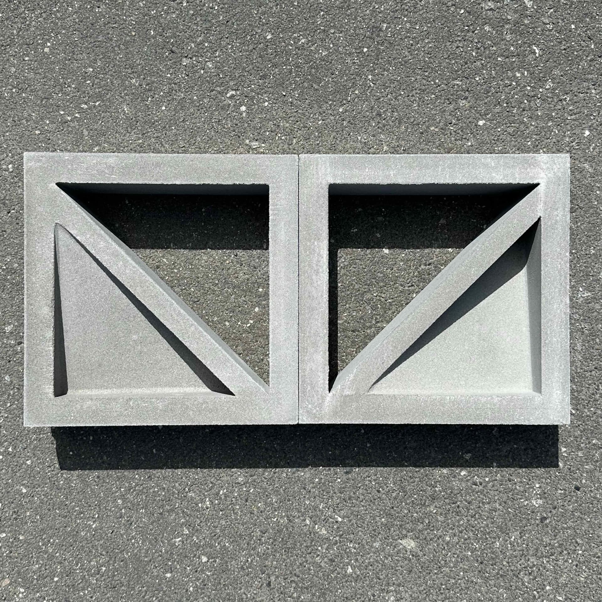 Villa Lagoon Large Bermuda Cement Breeze Blocks in Natural Grey, 11.41" square