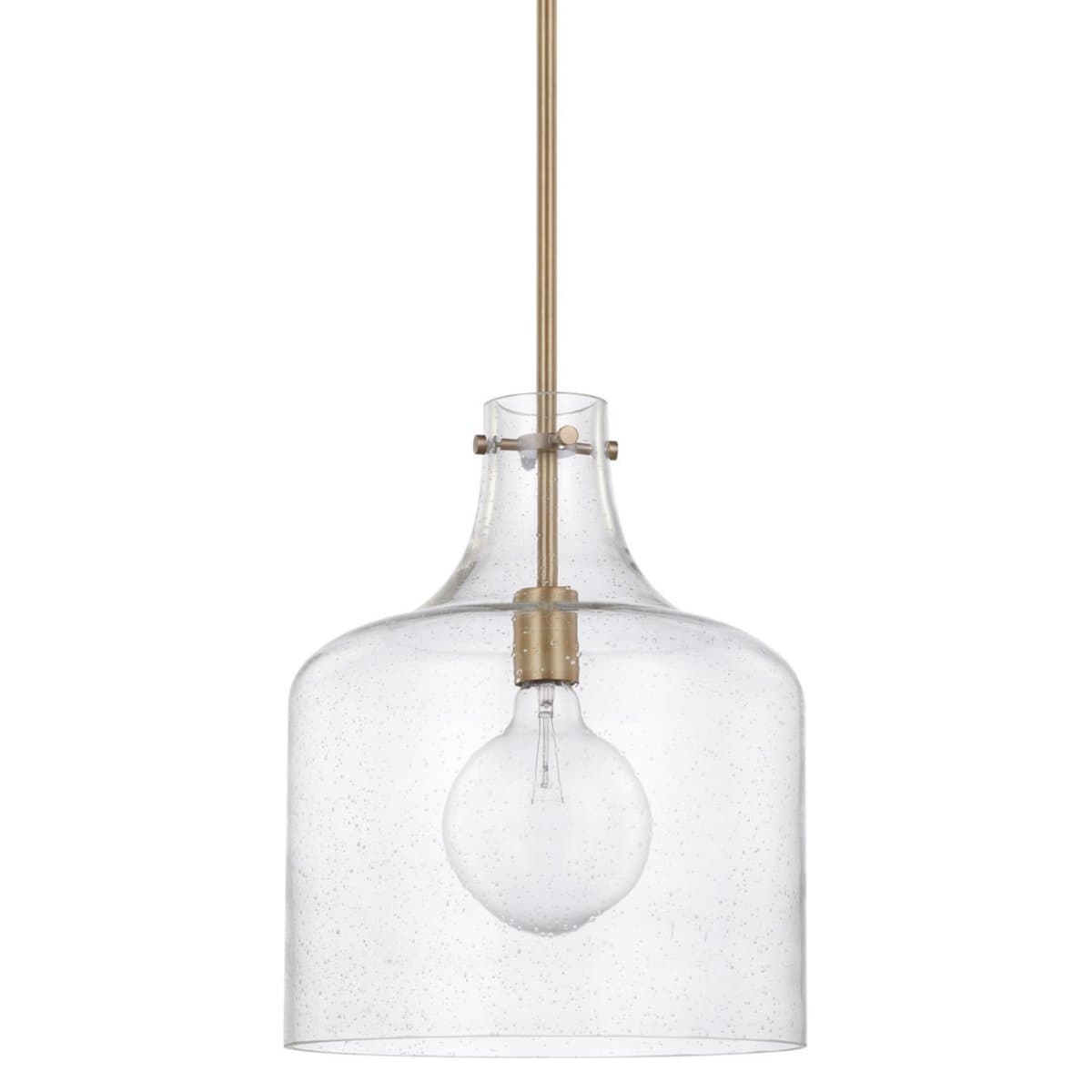 Capital Lighting | Crawford Pendant — Aged Brass, Clear Seeded Glass