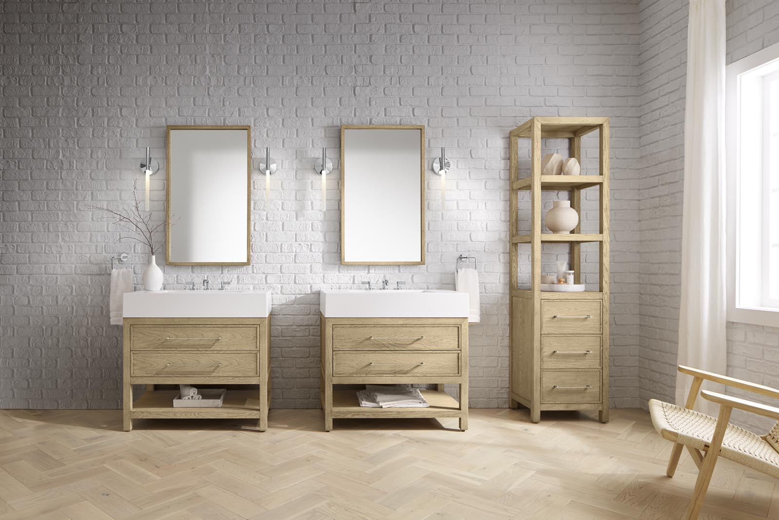 Robern | Craft Series Thin Framed Wood Mirror 24 x 40 x 1-1/2 in Rustic Oak