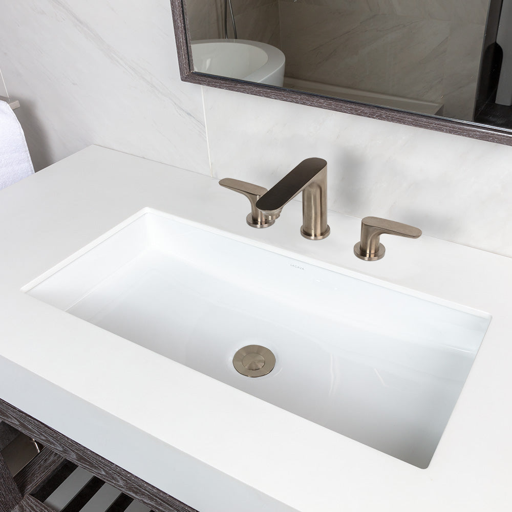 Lacava | Cube Under-Counter Porcelain Sink with Overflow in White