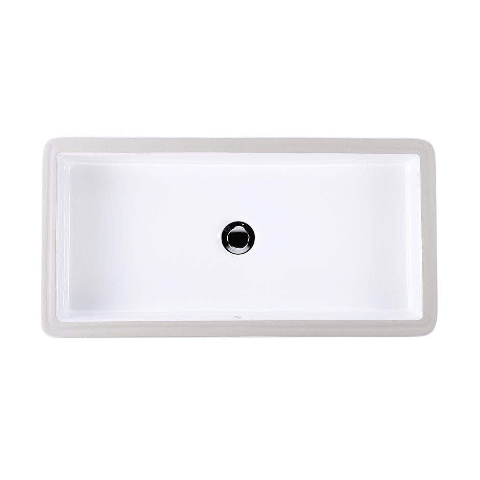 Lacava | Cube Under-Counter Porcelain Sink with Overflow in White
