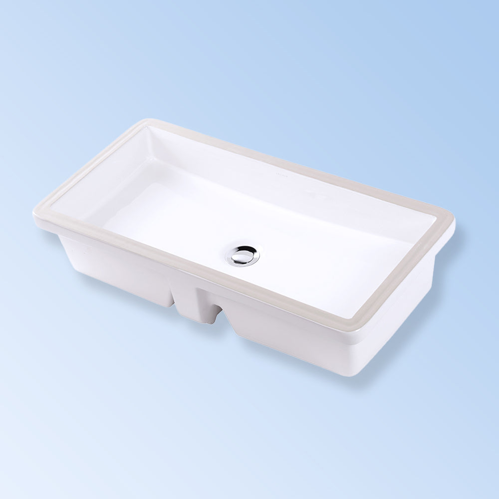 Lacava | Cube Under-Counter Porcelain Sink with Overflow in White