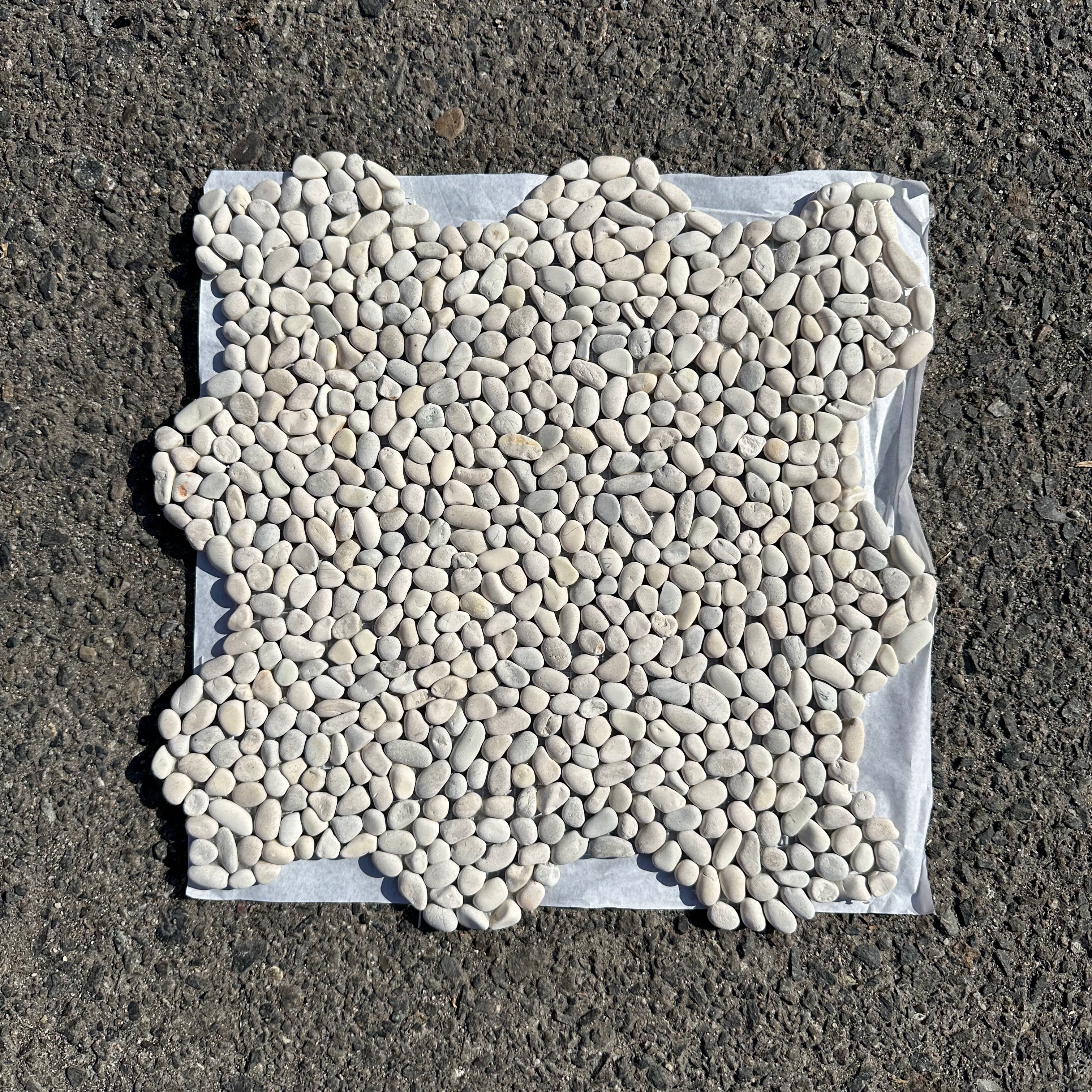 Pebblestone | Micro 11.81 in x 11.81 in Mosaic, in Lovina White Natural Stone