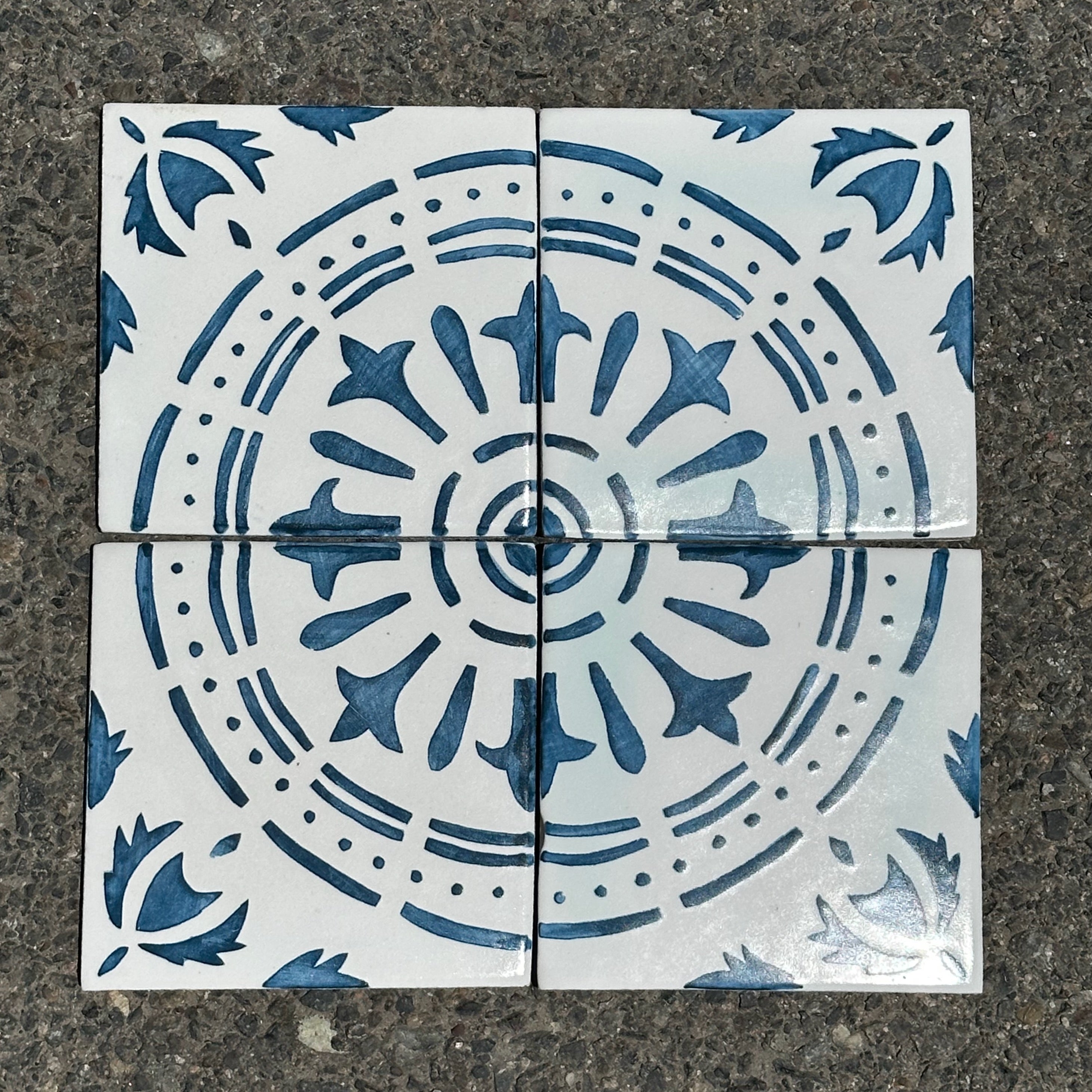 Tabarka Studio | Loggia 14 6x6 Tile, Royal Blue on White