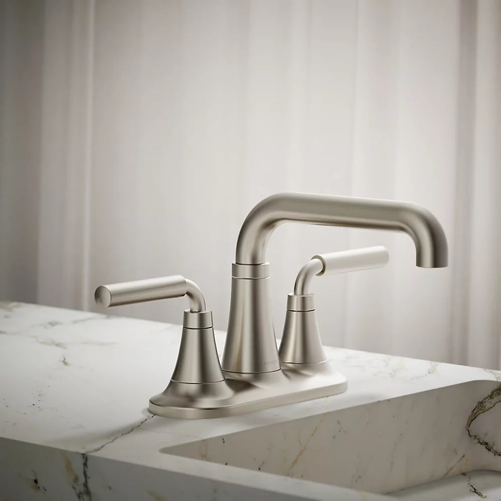 Kohler | Tone Centerset Bathroom Faucet 4‑in 1.2 GPM Vibrant Brushed Nickel