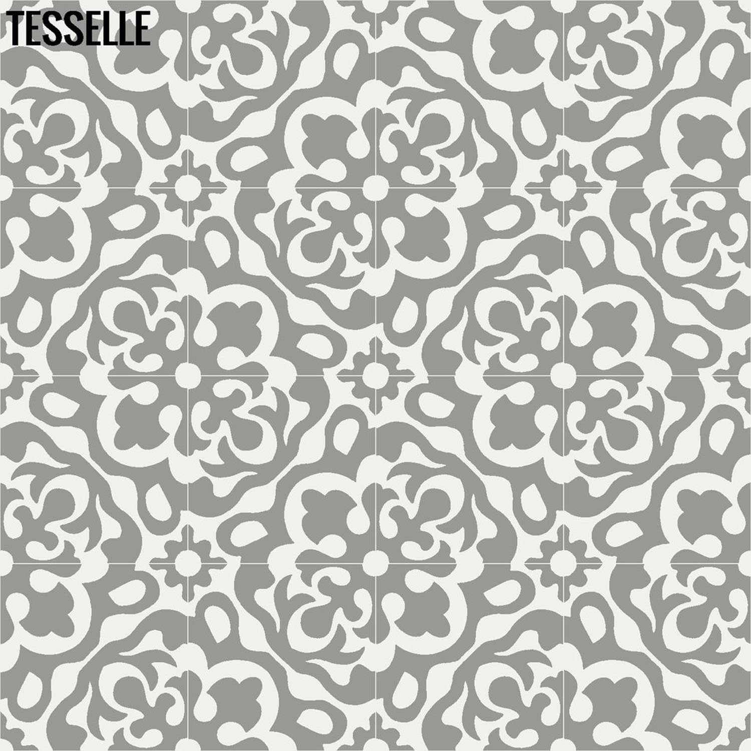 Tesselle | Calais Silveri 8" Square Cement Tile