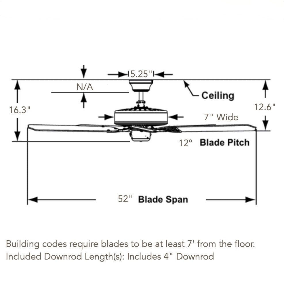 Modern Fan | Flute Fan 52" Ceiling Fan, No Light in Textured Nickel