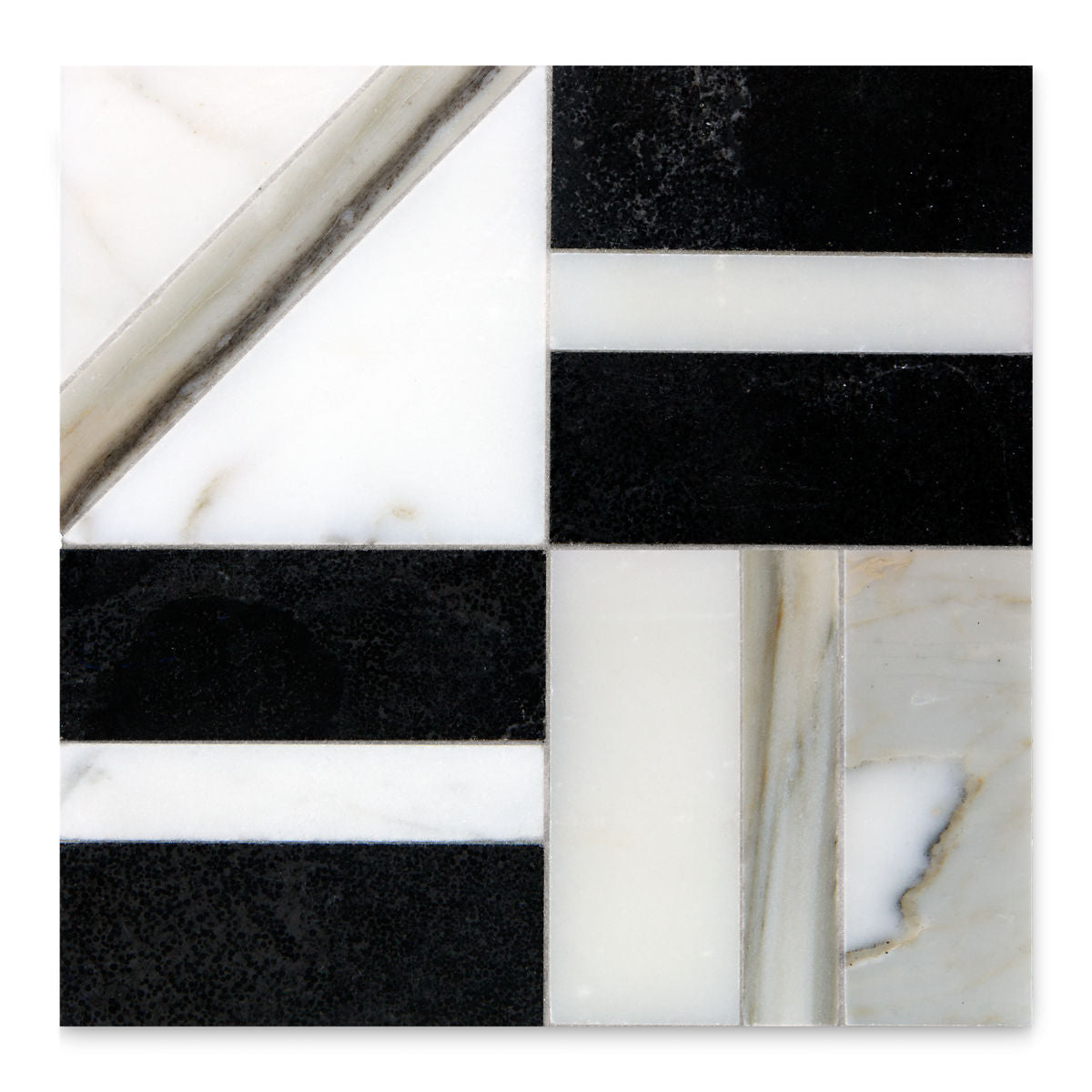 Ann Sacks | Liaison  Stone Mosaic Tile Ebony Elm
