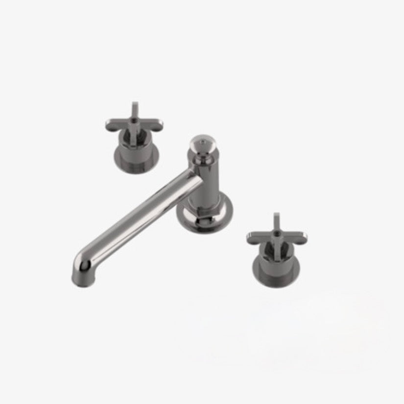 Waterworks | Henry Low Profile Concealed Tub Filler with Metal Cross Handles