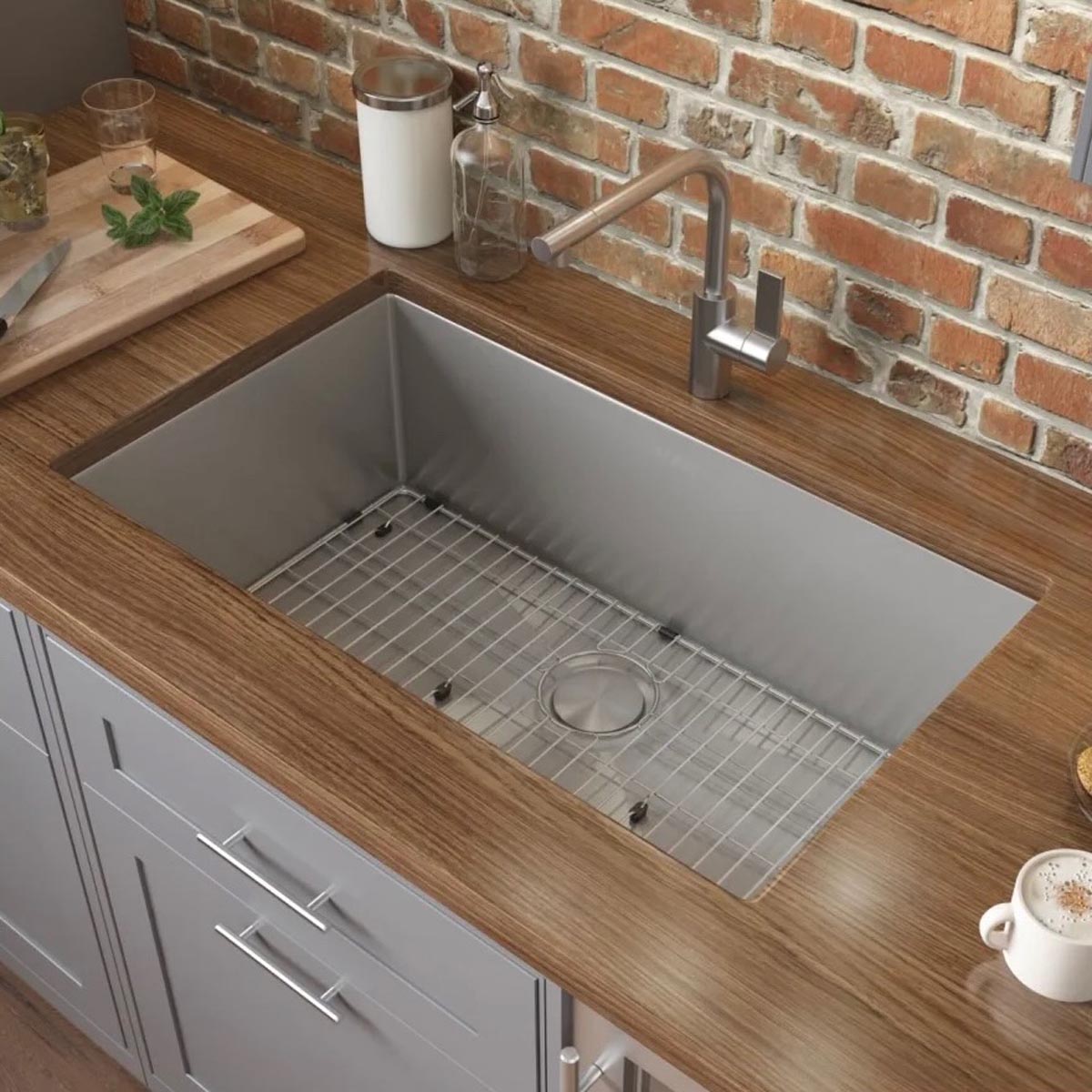 Ruvati | Gravena 33" Undermount Single Basin Stainless Steel Kitchen Sink