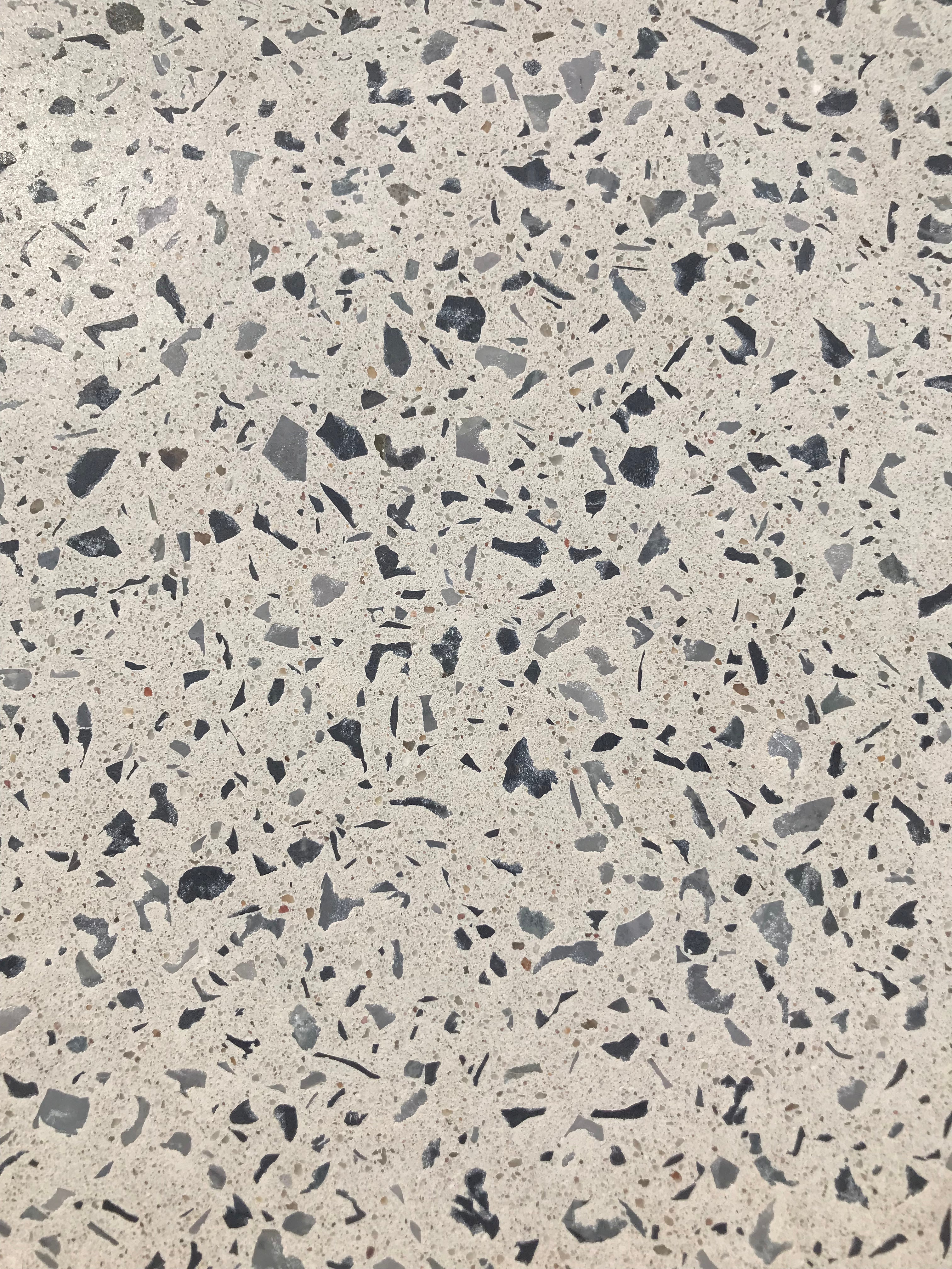 Concrete Collaborative | Terrazzo Blonde and Black Chip Flekk. 12”x12”