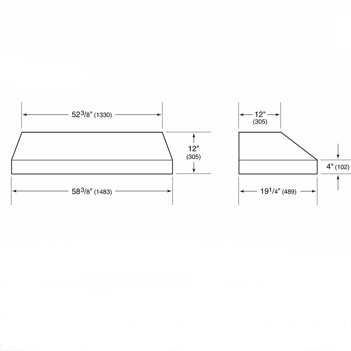 Wolf | 58" Pro Hood Liner - 19" Depth PL581912