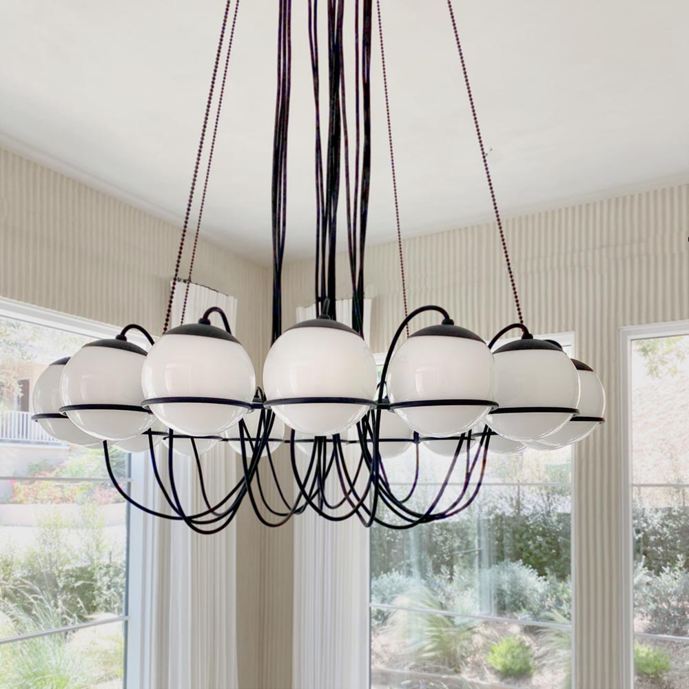 Gino Sarfatti | 2109-16-14 Chandelier in Black