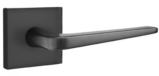 Emtek | Door Lever Athena Privacy Sqr Ros Flat Black CF Mech -  C5210ATNUS19